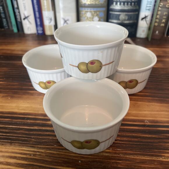 Royal Worcester Set Of 4 Evesham Ramekins Excellent Fine Porcelain ENGLAND - Picture 3 of 7